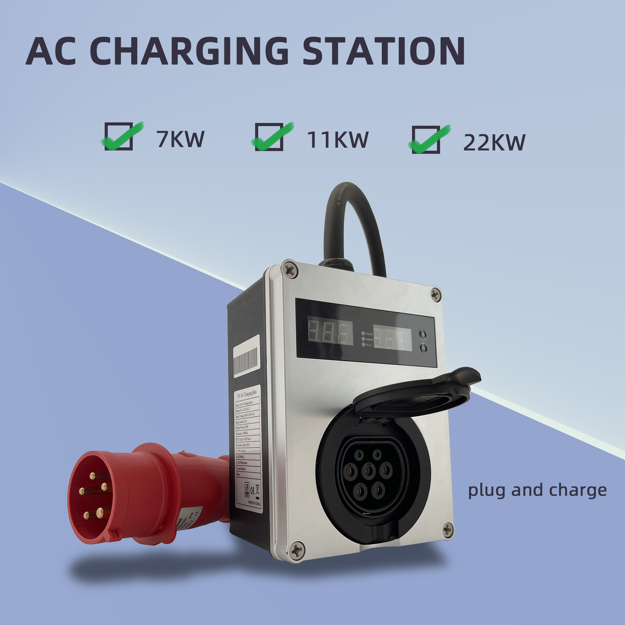 New Tary EV AC Portable Charge - Type 2 Portable Ev Charger 11Kw Cee 评论和价格